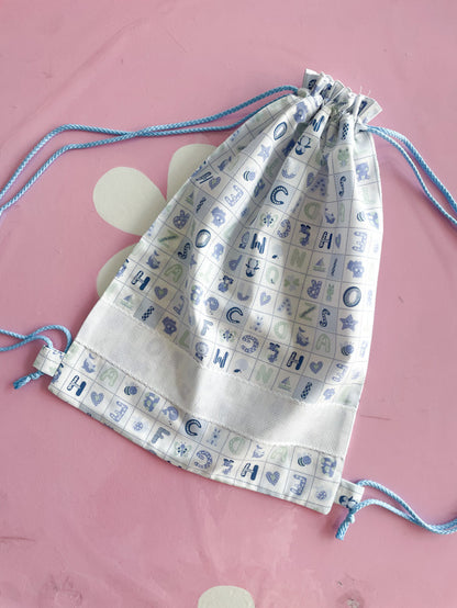 Sacchetta letterine azzurre