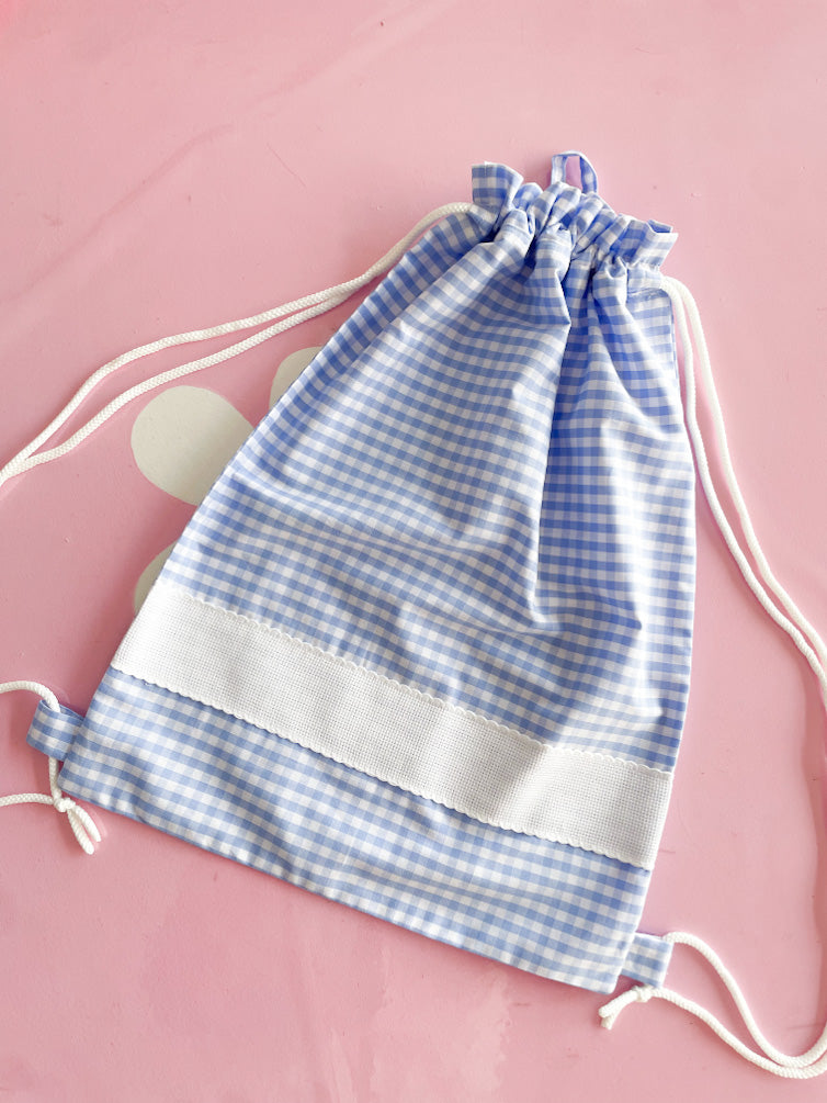 Sacchetta vichy azzurro