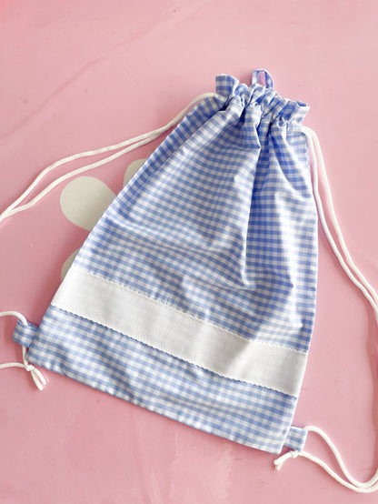 Sacchetta vichy azzurro