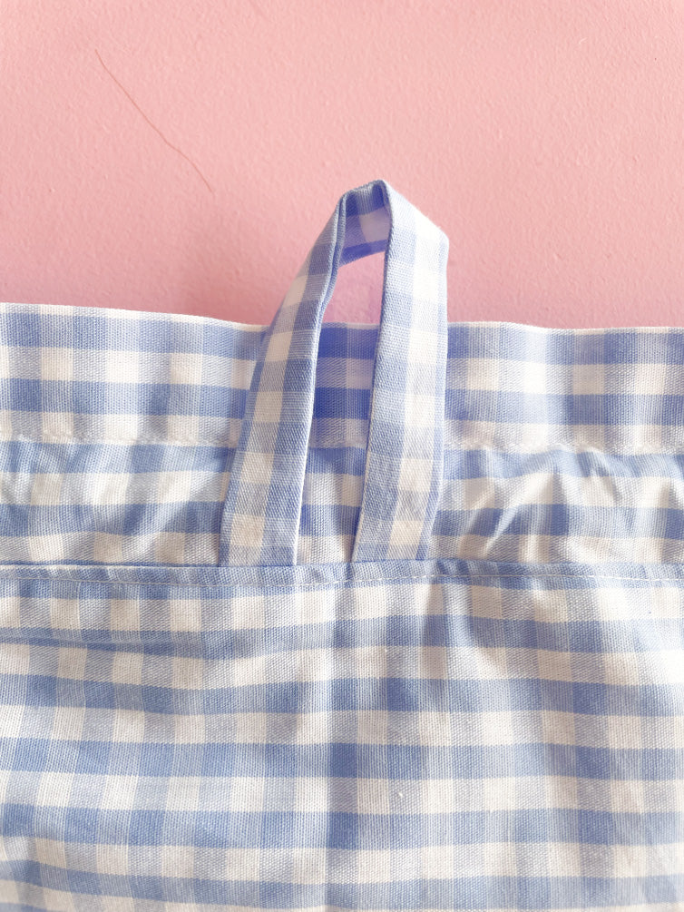 Sacchetta vichy azzurro