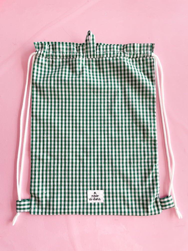 Sacchetta vichy verde bosco