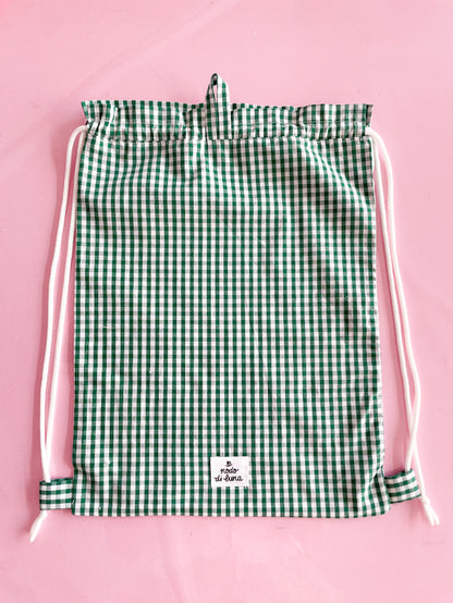 Sacchetta vichy verde bosco