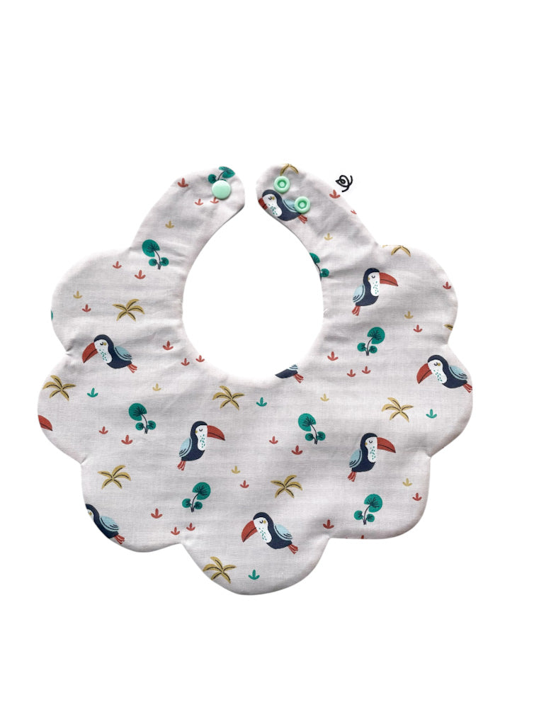 Bavaglia fiore - tucani retro azzurro